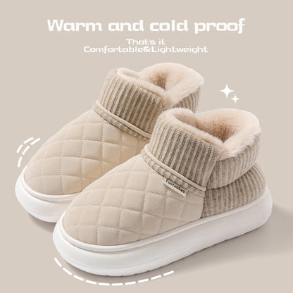 Winter Thick Soled Anti Slip Warm Cotton Shoes Fleece Bag Slippers External Wear - Anti Slip Thick
