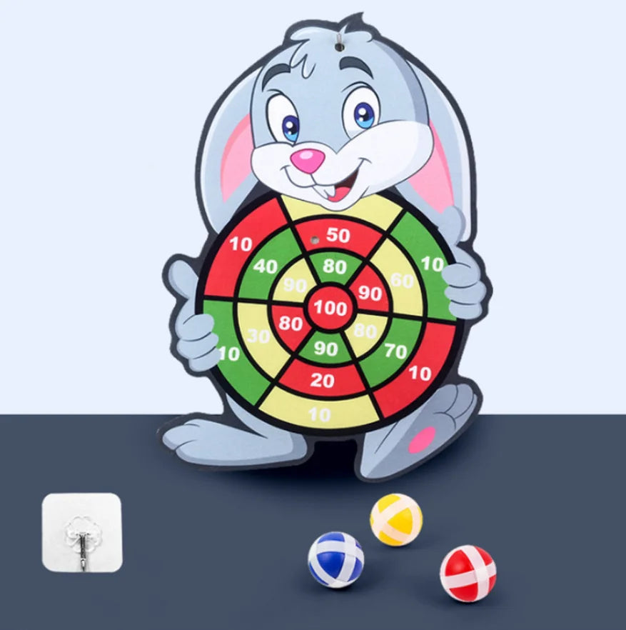Kids Cartoon Animal Dart Board with Sticky Balls – Safe Indoor Toy