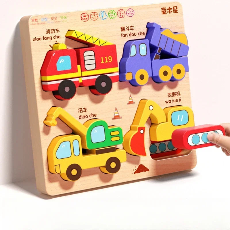 Montessori 3D Wooden Animal Puzzle for Kids