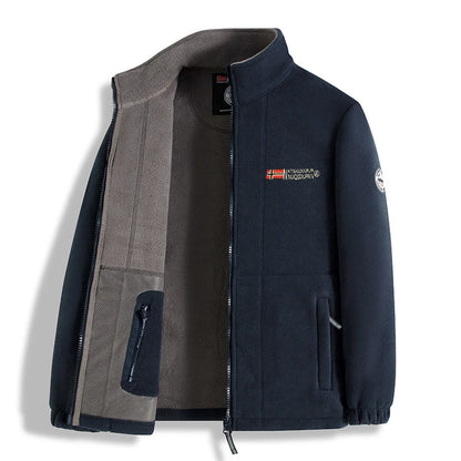 Men's Thick Polar Fleece Jacket – Full-Zip Warm Outdoor Winter Coat