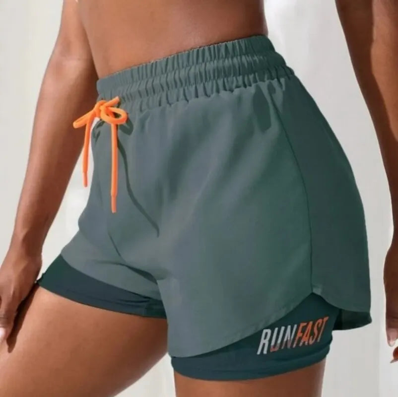 Women's 2-in-1 Running Shorts – High Waist Yoga Workout Shorts