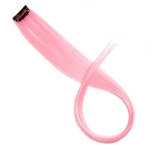 Clip-In Hair Extensions 22 Inch Straight Synthetic – Rainbow Colors