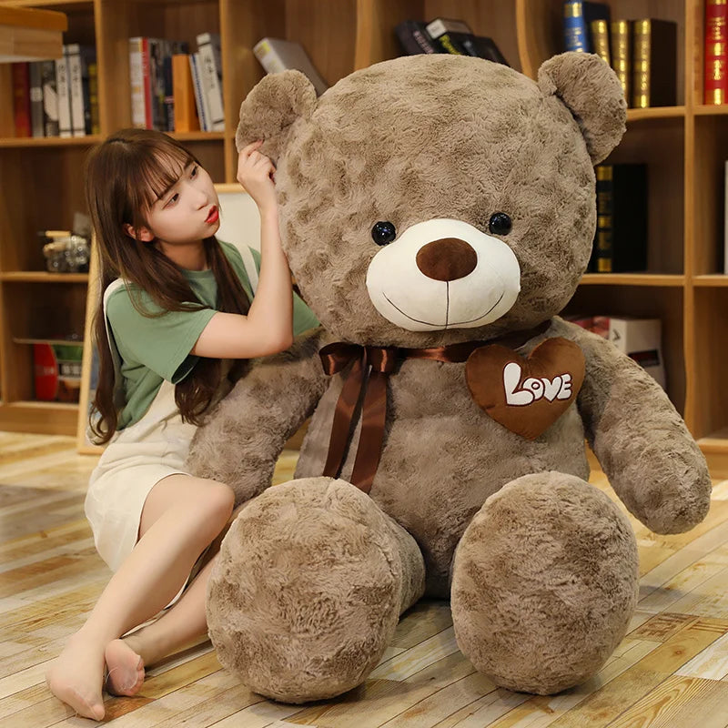 Teddy Bear Love Plush Pillow – Soft Stuffed Animal Gift 23.6in