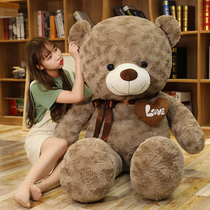 Teddy Bear Love Plush Pillow – Soft Stuffed Animal Gift 23.6in