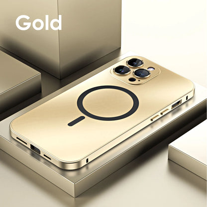 Aluminum Metal Frame Magnetic Case Iphone 13 12 14 15 16 17 Pro Max Magsafe Wireless Charging Lens
