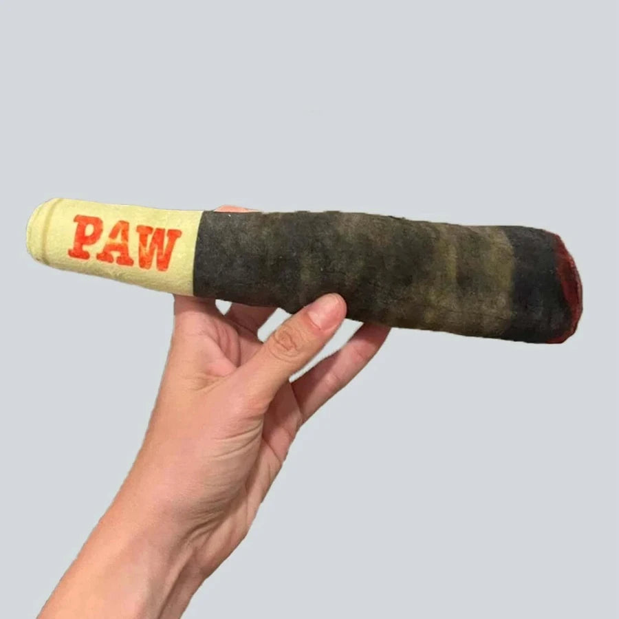 Cigar Design Squeaky Dog Toy - Funny Plush Chew Toy for Small Dogs