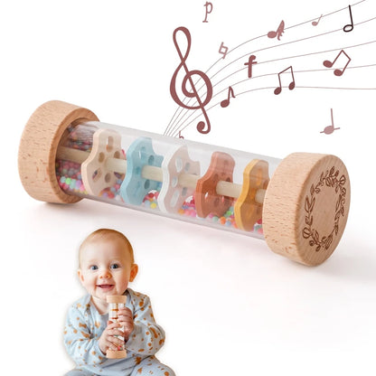 Montessori Baby Rain Stick Sensory Rattle Toy