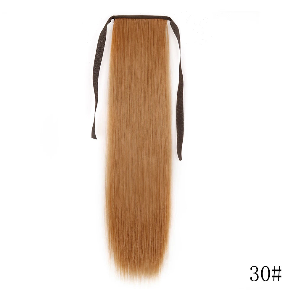 Wrap Around Ponytail Extension – Long Straight Synthetic Clip-In