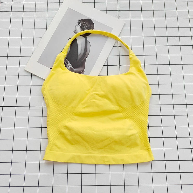 Women's Halter Neck Sports Bra Crop Top with Padding