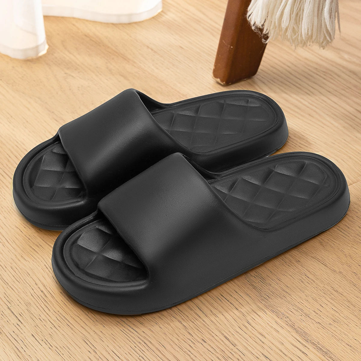 Men Trend Summer Slippers Soft Non-Slip Sole Cloud Sandals Home Beach Indoor Outdoor - Soft