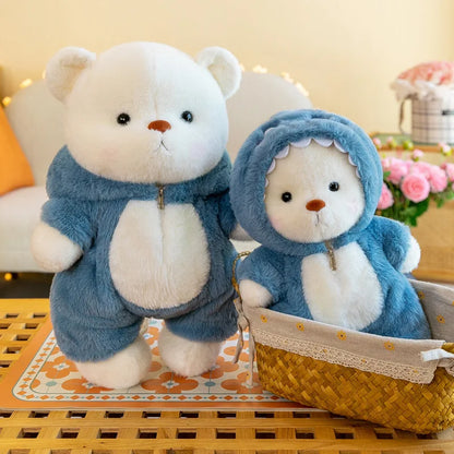 Kawaii Bear Plush Toy in Animal Costume Onesie – Soft Stuffed Doll