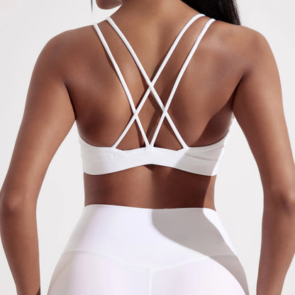 Women's Strappy Cross-Back Sports Bra – Gym, Yoga & Training Top