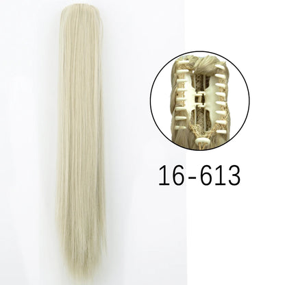 Synthetic Long Straight Claw Clip Ponytail Hair Extensions 24inch Heat Resistant Pony Tail Piece