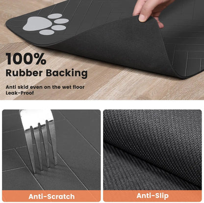 Pet Feeding Mat – Absorbent Quick-Dry Placemat for Dogs & Cats