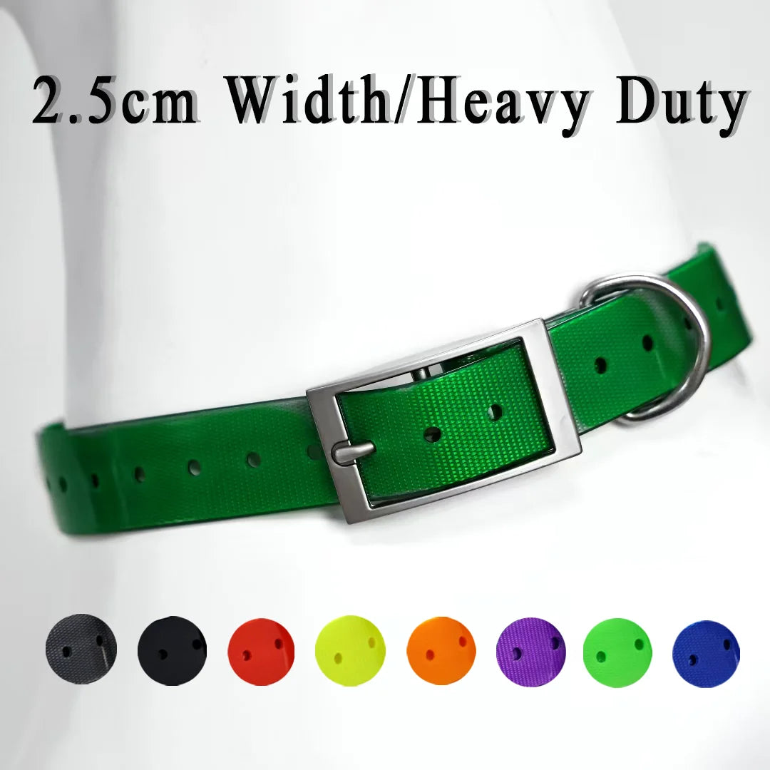 Heavy Duty Waterproof TPU Dog Collar – Adjustable, 8 Colors