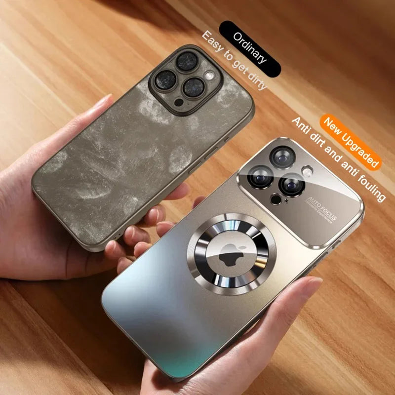 Luxury Glass Camera Magesafe Magnetic Wireless Charge Case Iphone 11 12 13 14 15 16 17 Pro Max Air