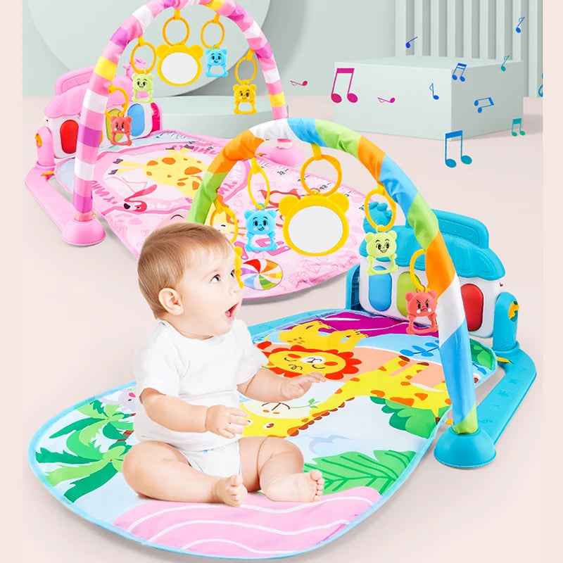 Baby Activity Gym Play Mat with Piano Keyboard & Hanging Toys