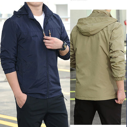 Men's Waterproof Tactical Windbreaker Jacket with Hood