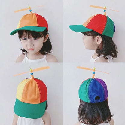 Propeller Beanie Hat – Funny Rainbow Helicopter Cap for Kids