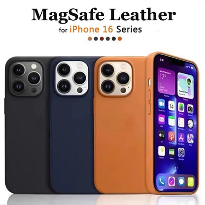 Luxury Magnetic Leather Case Apple Iphone 17 Pro Max 16 13 12 14 15 Plus Official Macsafe Magsafe I