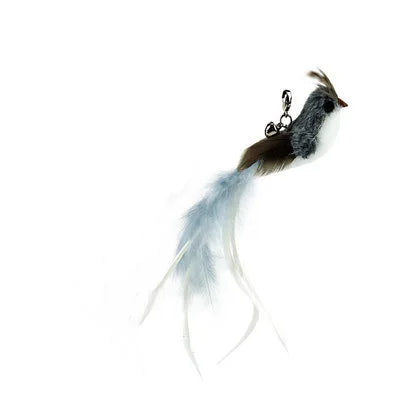 Suction Cup Bird Feather Cat Wand Toy – Interactive Kitten Hunting Toy with Bell