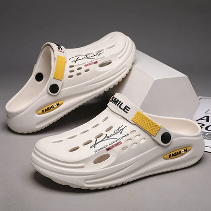 Men S Slippers Eva Hole Mens Mules Non-Slip Thick Soft Platform Slide Comfortable Sandals Summer