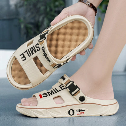 Summer Men S Massage Slippers Indoor Outdoor Sandals Beach Comfortable Soft Slides Clogs Casual