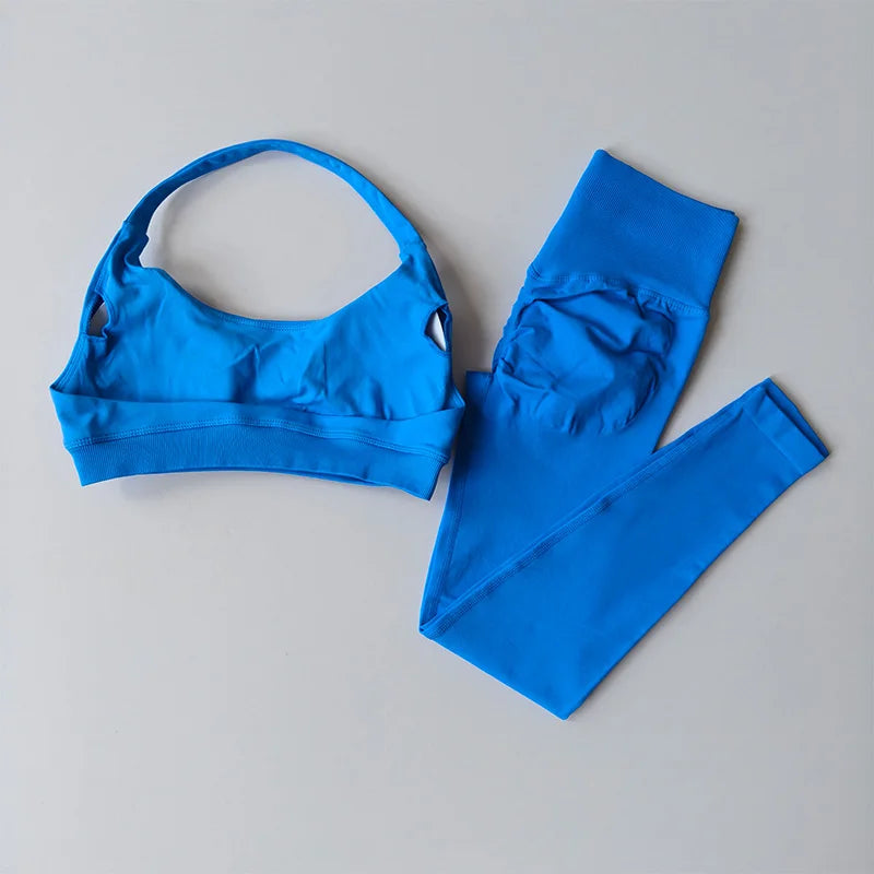 Women's Seamless Yoga Set – Sports Bra & High-Waist Leggings