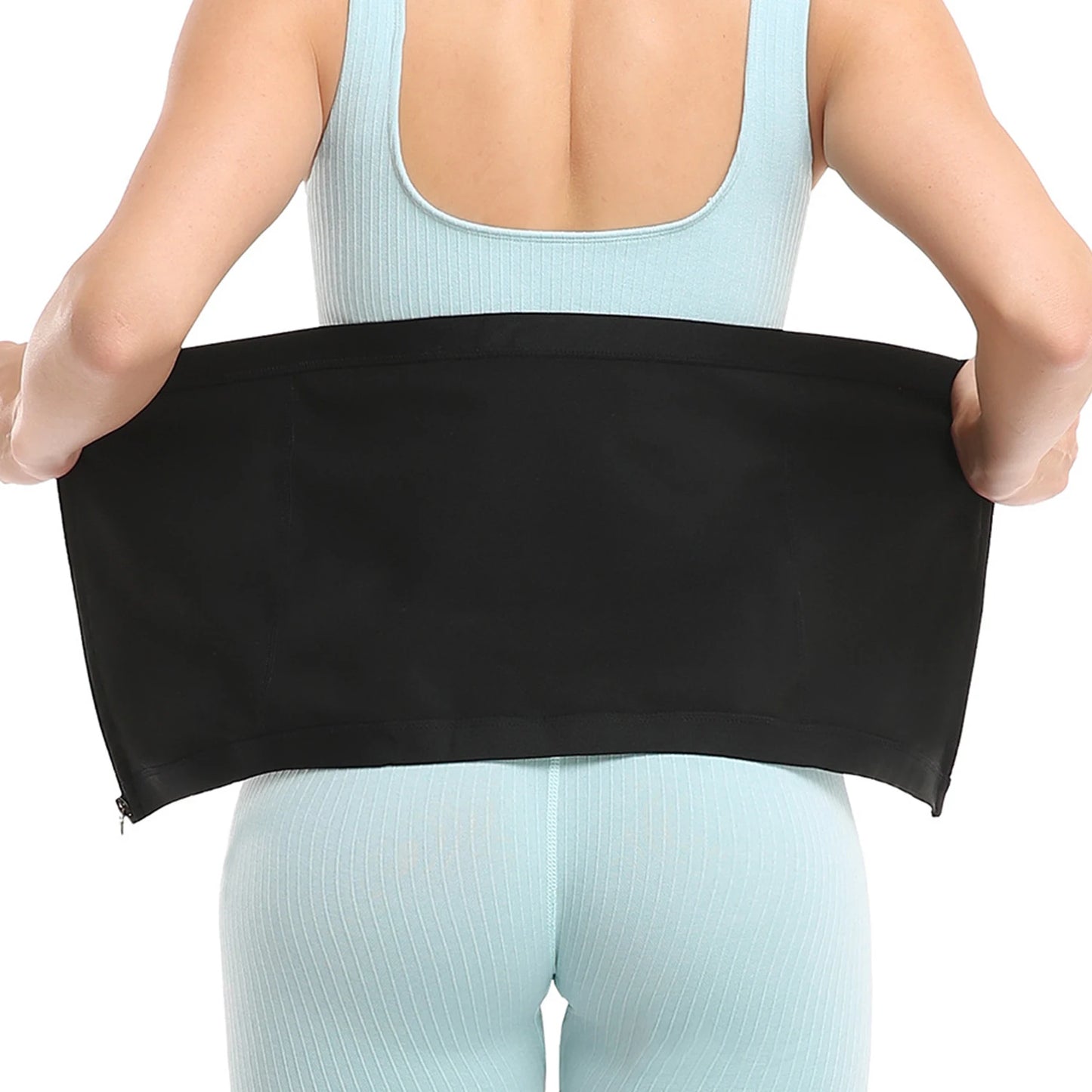 Waist Trimmer Sauna Belt – Zipper Sweat Band for Slimming