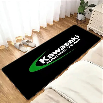 Kawasaki Motorcycle Area Rug Anti-Slip Floor Mat for Garage & Home Decor