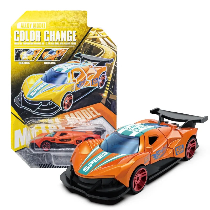Color-Changing Die-Cast Racing Car Toy – 1:64 Pull Back Model