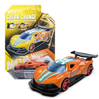 Color-Changing Die-Cast Racing Car Toy – 1:64 Pull Back Model