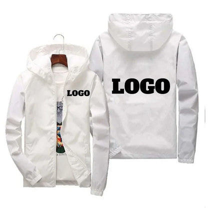 Custom Logo Windbreaker Men – Waterproof Hooded Jacket Personalized