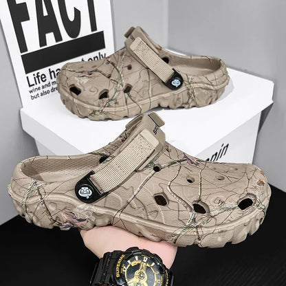 Men's Camo Print Garden Clogs – Chunky Platform Outdoor Shoes