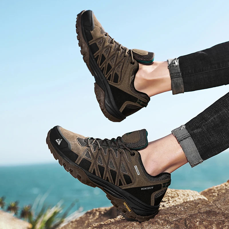 Men's Hiking Shoes – Breathable Lace-Up Outdoor Trekking Sneakers