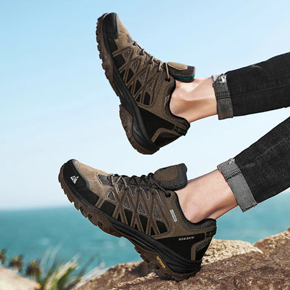 Men's Hiking Shoes – Breathable Lace-Up Outdoor Trekking Sneakers