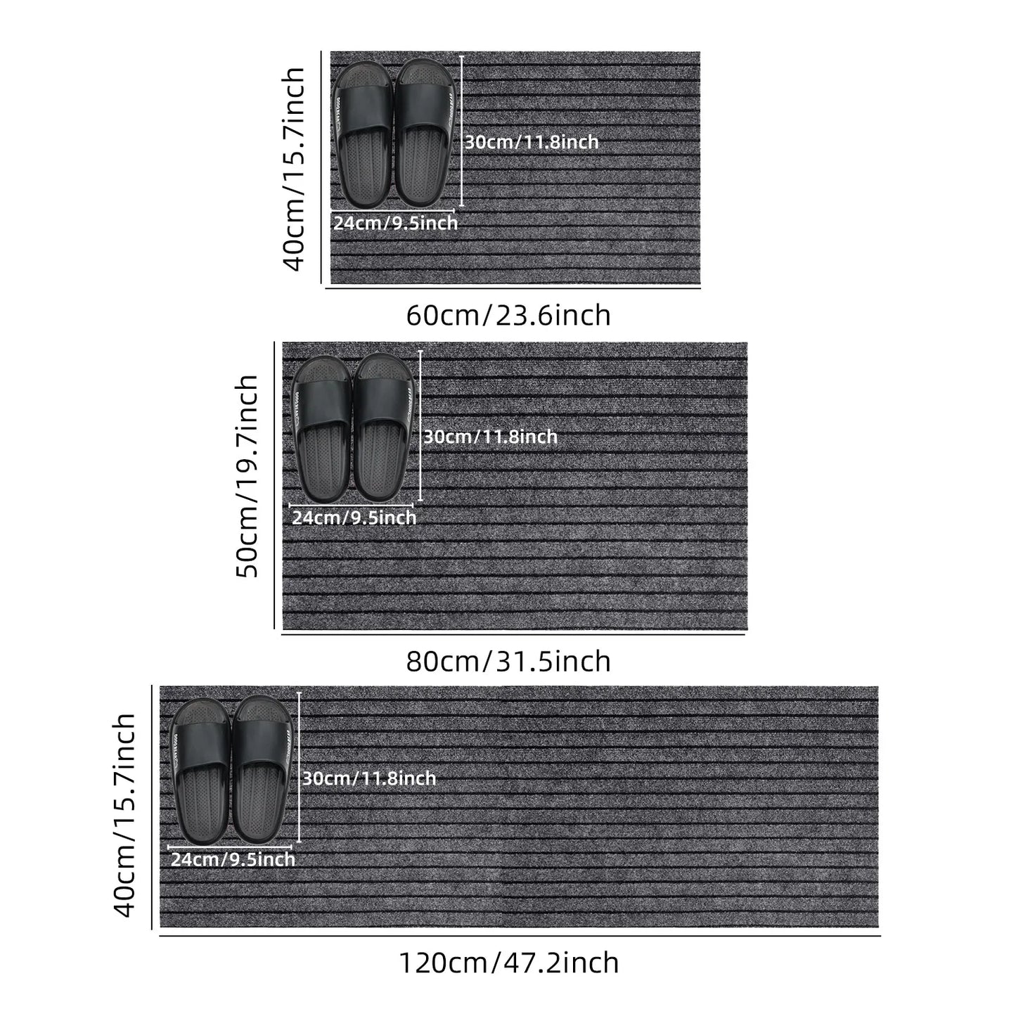 Ribbed Door Mat – Durable Washable Non-Slip Floor Mat for Entryway