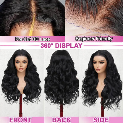Body Wave HD Lace Front Wig – 13x4 Human Hair Natural Black