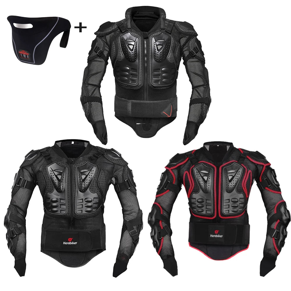 Motorcycle Jacket with Full Body Armor Protection – Men S-5XL