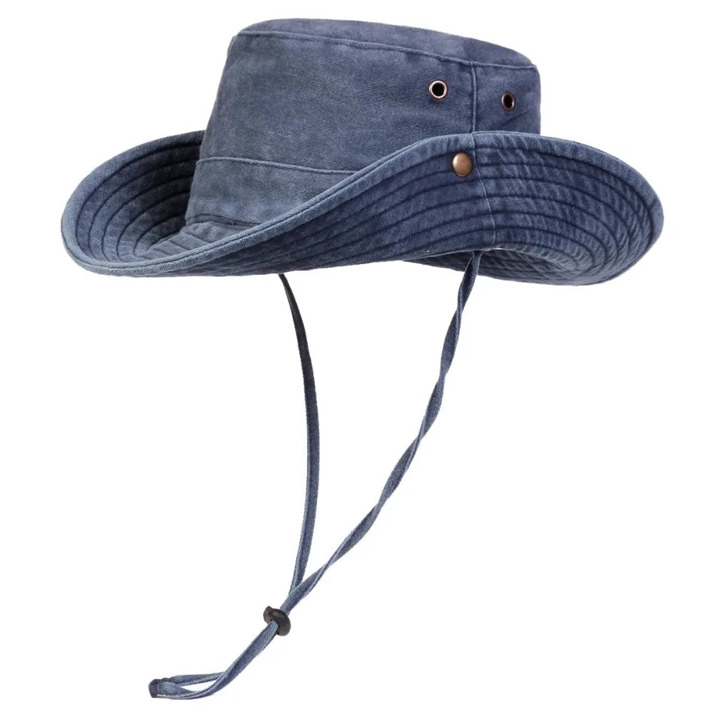 Cotton Outdoor Sun Hat – Wide Brim Bucket Hat for Men & Women