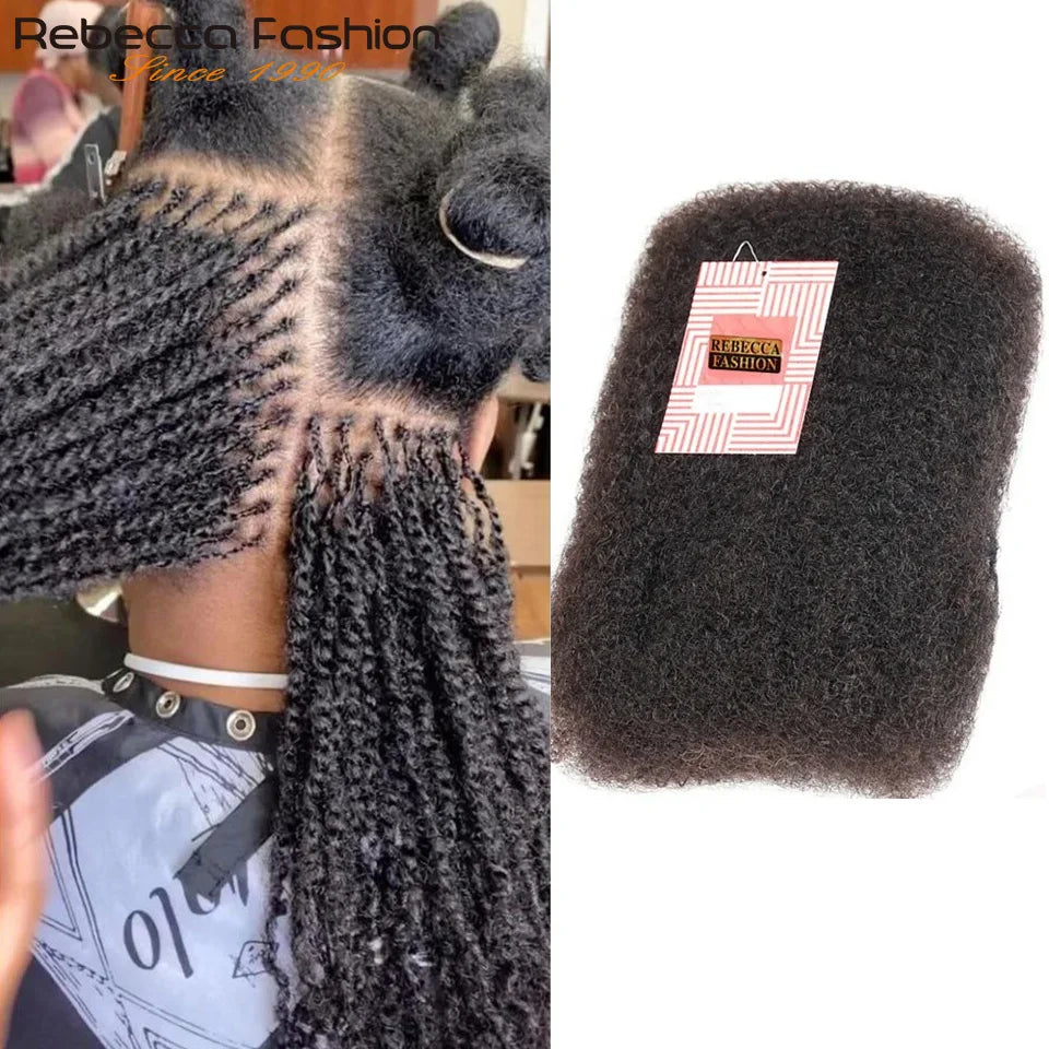 Afro Kinky Curly Bulk Human Hair Braiding Qvr Remy No Attachment - Soft