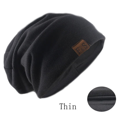 Knitted Slouchy Beanie Hat – Soft Unisex Skullcap for Men & Women