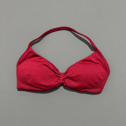 Women's Strappy Sports Bra – Padded Push-Up Gym Top