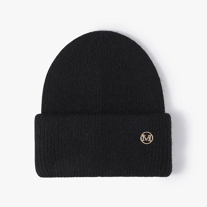 Women's Rabbit Fur Knit Beanie – Warm Solid Color Winter Hat