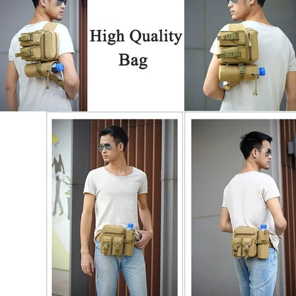 Tactical Waist Pack with Water Bottle Holder – Men's Outdoor Fanny Pack