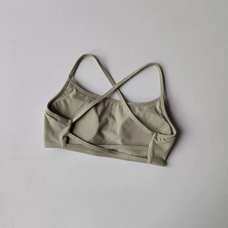 Cross Back Sports Bra for Women – Shock-Resistant Yoga Gym Vest