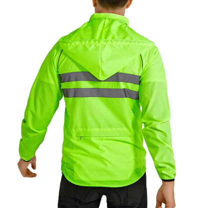 Cycling Windbreaker Jacket Men – Windproof Reflective Running Vest & Hooded Coat