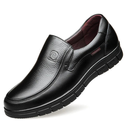 Men's Leather Slip-On Loafers – Soft Sole Casual Walking Shoes