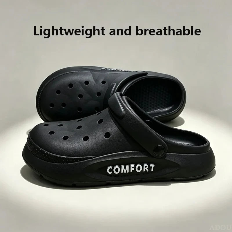 Hollow Clog Slippers – Thick Platform Anti-Slip Indoor Outdoor Shoes