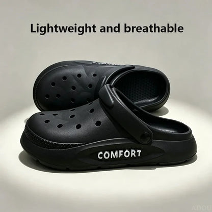 Hollow Clog Slippers – Thick Platform Anti-Slip Indoor Outdoor Shoes